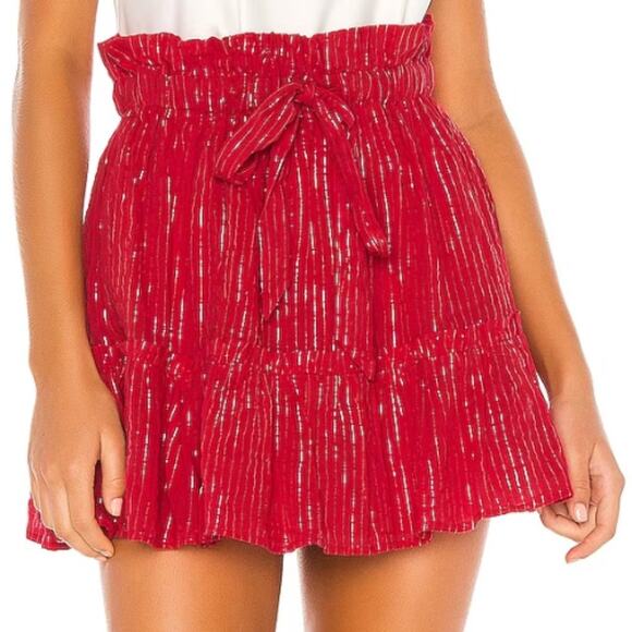 Majorelle Charlie Mini Skirt in Red NWT Size Small